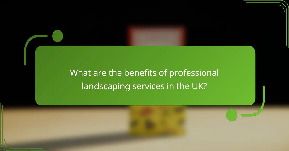 What are the benefits of professional landscaping services in the UK?