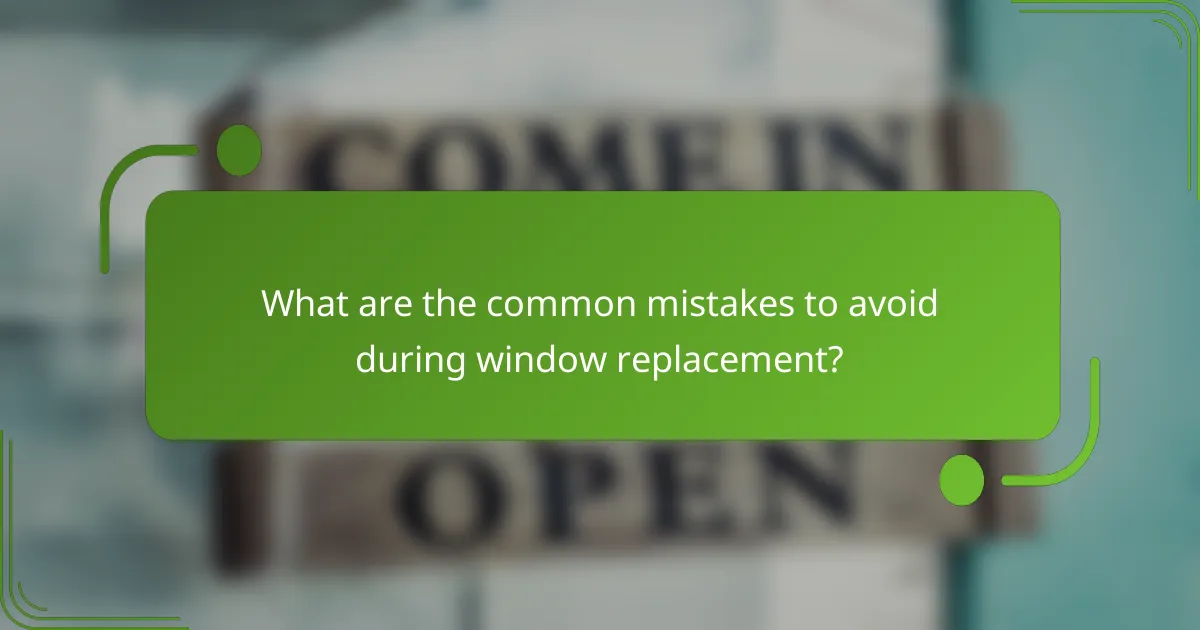 What are the common mistakes to avoid during window replacement?